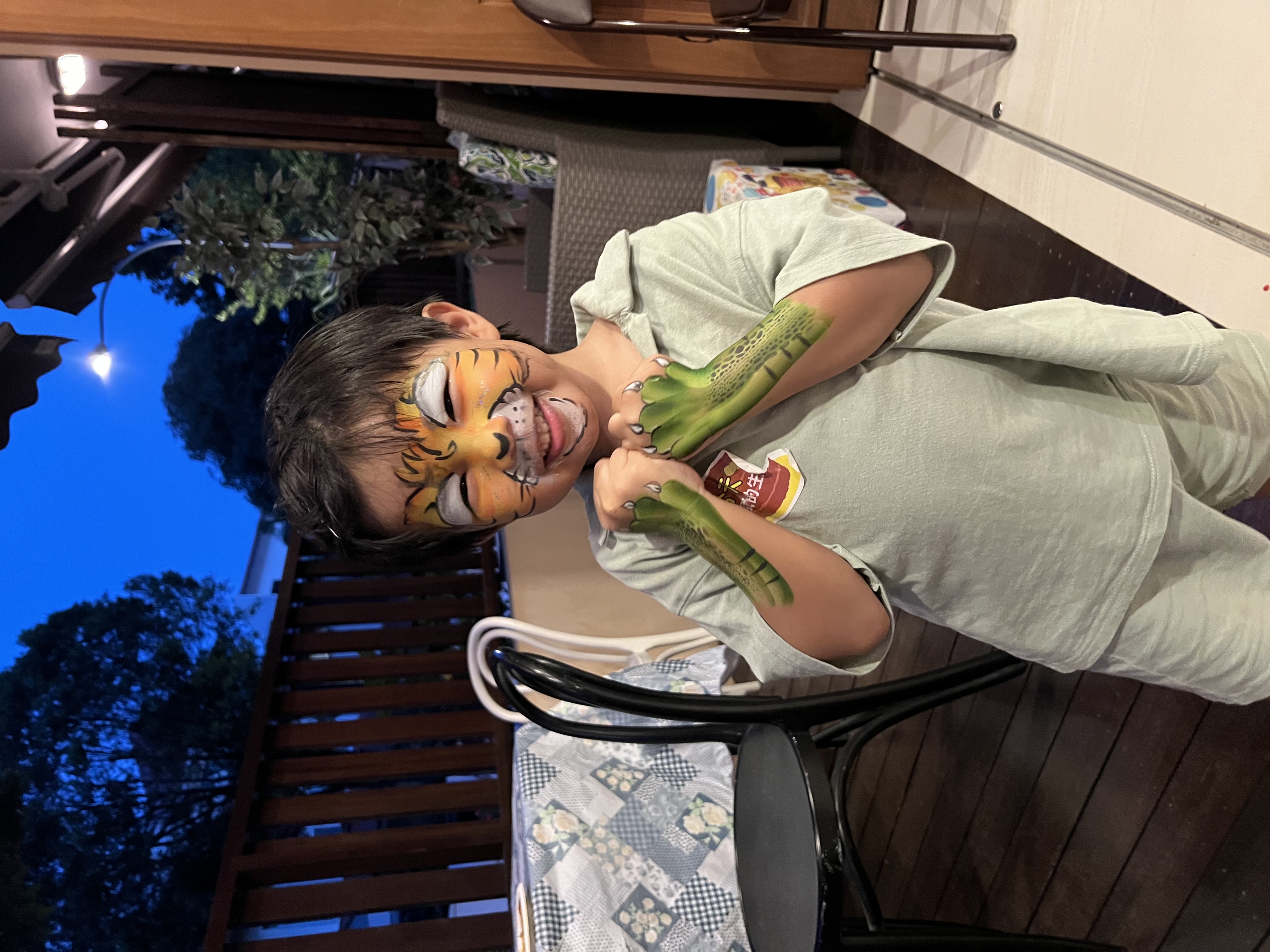 Professional face painting at a kids birthday party